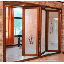 Natural Larch Wood Double Tempered Glass Solid Wood Door